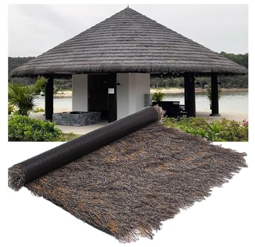 KanDuo Toit en chaume Artificiel, Toit synthétique for Bar Tiki, décoration de fête, for Jardin, Paille Artificielle(1 * 1m(3.2 * 3.2ft))
