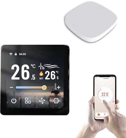 Qiumi Smart Thermostat für VRF/VAR Central Air Systems | Zigbee & Tuya App Control | Zigbee Hub erforderlich | Alexa/Google Home | Kompatibel mit Daikin, Mitsubishi, LG