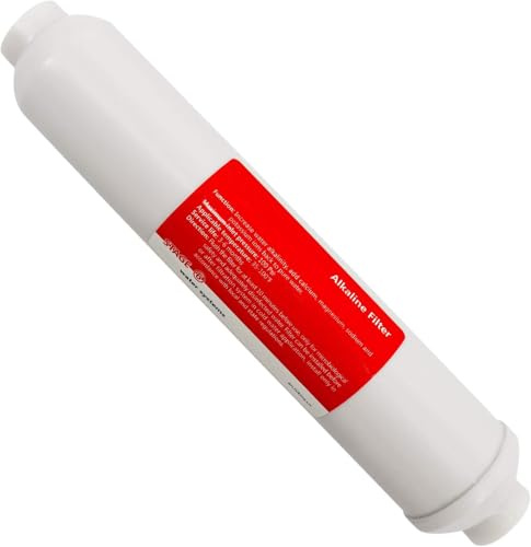 Filtro alcalino da 10 pollici, pH+, con sfere mineralizzate e calcite, per impianti di filtrazione dell'acqua e osmosi inversa, un filtro riempito