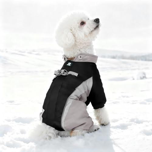 Generisch Wintermantel, warme Jacke, Verstellbarer 4-Bein-Overall mit D-Ring und Reflektorstreifen, Größen S bis L (C, 22cm)