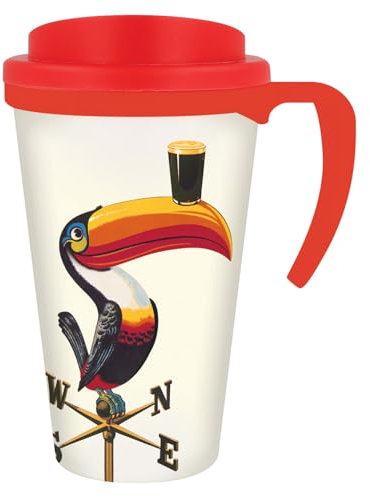 Taza oficial de viaje de Guinness Merchandise Cream con diseño de tucán