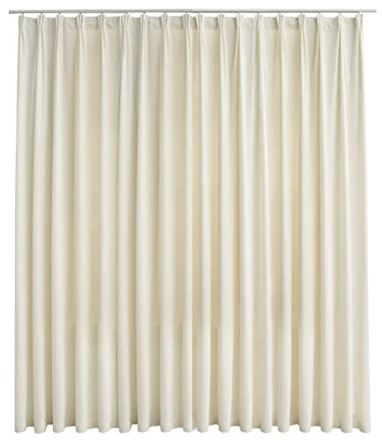 vidaXL Vorhang Verdunkelung mit Haken Verdunkelungsvorhang Kräuselband Thermo Gardine Blickdicht Dekoschal Wohnzimmer Samt Creme 290x245cm