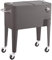 Nevera Carrito Vintaje para Barbacoa | Gris, 56 litros de Capacidad, de Acero con epoxi Anticorrosión | Carrito de Bebidas Auxiliar isotermo | para Exterior, Jardín, Terraza | Fresh