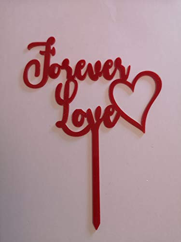 Forever Love Kuchendekoration aus Acryl, elegante Valentinstagsdekoration