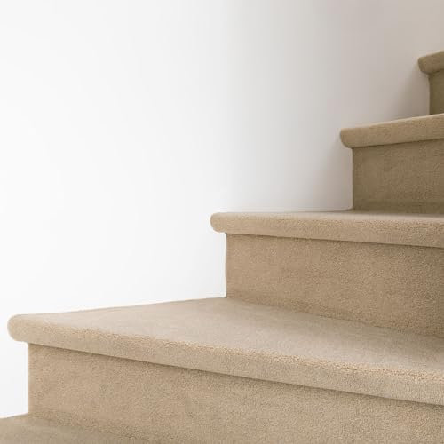 Steffensmeier Velours Teppichboden Messina Meterware | Auslegware für Treppen Flur Wohnzimmer Schlafzimmer | Beige, Größe: 400x600 cm