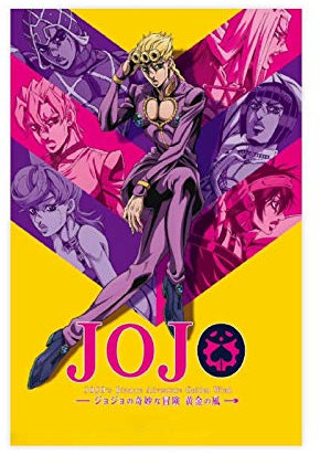 Anime JoJo's Bizarre Adventure Golden Wind 1 Leinwand-Poster, Wandkunst, Dekordruck, Gemälde für Wohnzimmer, Schlafzimmer, Dekoration, 30 x 45 cm, ohne Rahmen