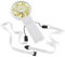 UNOLD 86640 Handventilator Breezy Fold White - Weiß, 3 Geschwindigkeitsstufen, zum Aufstellen oder Umhängen, bis 10 Std. Akkulaufzeit, USB-Ladekabel,Klappwinkel ca. 180°, mit Umhängeband