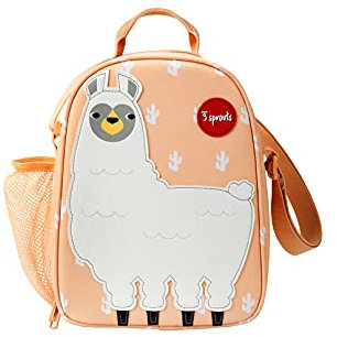 3 Sprouts - Lunchtasche Kinder - Lunch Bag for Kids mit Isolierung - Kühlfach für Brotdose - Lunchbox Tasche Kindergarten - Kühltasche für Schule und Ausflüge - Bunter Kinder Lunchbag - Lama