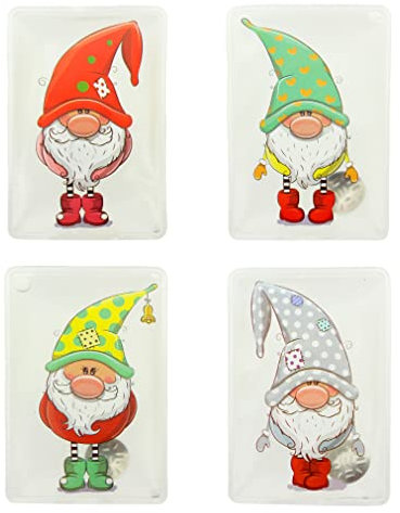 Handwärmer Taschenwärmer Sets Fingerwärmer, gegen kalte Hände im Winter (4er Set Bunte Wichtel)