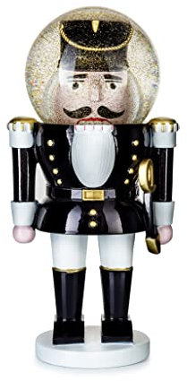 DONKEY Summerglobe The Giant Shiny Nutcracker schwarz - Handbemalte Schneekugel in Form eines Nussknackers, ca. 25 cm groß