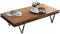 DELIFE Wohnzimmertisch Stonegrace Akazie Braun Schiefer 117x60 cm V-Fuß Schwarz Couchtisch