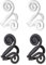 2 Paar Akupressur-Ohrringe Ohrclip Hoop Mantra Ohrclip Unisex Nicht Durchstechend Silber Schwarz