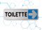 Nitek Targa toilette verso destra in Alluminio Satinato 150mm x 50mm - Targhette Autoadesive |Stickers, Klebeetikett| Impermeabili Lavabili, pizzeria
