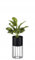 HowHomely Moderne Blumenständer Metall 42 cm Hoch mit Schwarz Blumentopf Rund 19 cm Ø auf Robuste Ständer - Pflanzenständer zur Dekoration Innenräumen