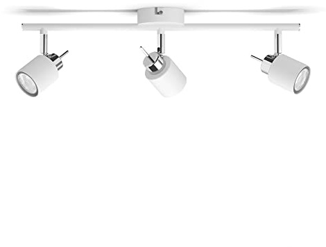 Philips Meranti 3-er Deckenspots (35 W), elegante Wandleuchte mit drei flexiblen Spots, GU10 Leuchte ohne Leuchtmittel, weiß