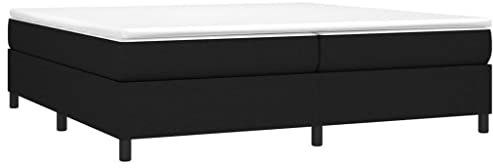 vidaXL Cadre de Lit, Lit Rembourré avec Sommier à Lattes, Lit Double, Lit Adulte de Chambre à Coucher, Moderne, Noir 200x200 cm Tissu
