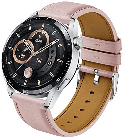 Syxinn 22mm Leder Armband für Huawei Watch GT 3/GT 2/3 Pro 46mm - Weiches Uhrenarmband Sportarmband für Herren und Damen