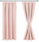 JIUZHEN Vorhänge mit Kräuselband Gardinen Wohnzimmer Verdunklungsvorhänge Vorhang Blickdicht Vorhänge Schlafzimmer Thermovorhang Pink, H200 x B140 cm,2er Set