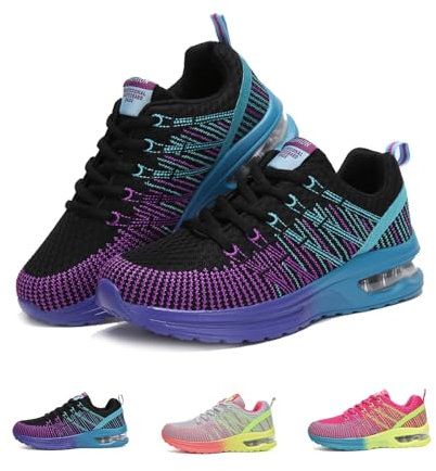 NEOKER Turnschuhe Damen Laufschuhe Leicht Sportschuhe Sneaker Atmungsaktiv Joggingschuhe rutschfeste Walkingschuhe Schwarz XM18 39 EU