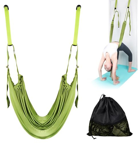 Yoga-Fitness-Stretching-Band, Hochelastischer Widerstandsbänder, Yoga Elastisch Krafttraining Gymnastikband, Yoga Stretch Gurt für Reha Pilates Ballett Cheerleading Spagat Gymnastik (Grün)