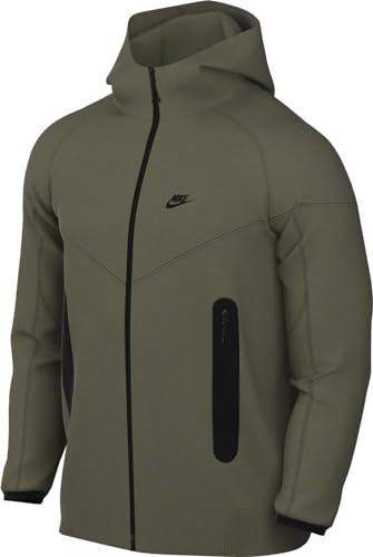 Nike FB7921-222 Tech Fleece Felpa con Cappuccio Uomo Medium Olive/Black Taglia S