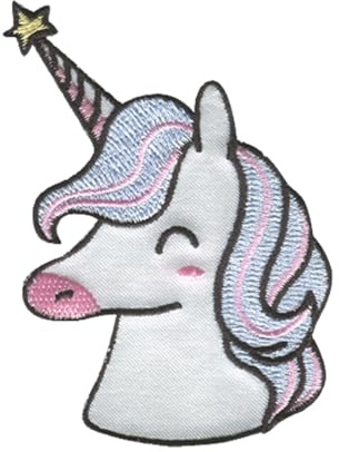 Catch the Patch Einhorn Kopf Aufnäher zum Aufbügeln Fantasy 5,5 x 7,4 cm Bügelbild für Kinder Mädchen mit Glitzer Regenbogen Prinzessin, Bastel DIY Mitbringsel Kindergeburtstag Geschenk