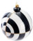 BRUBAKER Premium Weihnachtskugel mit Kreis Muster - Schwarz/Weiß und Gold - 10 cm Baumkugel aus Glas mit Porzellan Topper - Hergestellt in Handarbeit - Christbaumschmuck Christbaumkugel
