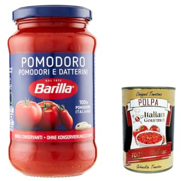 Italian Gourmet Sugo Pomodoro e Datterini feine Tomatensauce 6 x 400g | Aus 100% italienischen Tomaten, gusto dolce e pronto per condire primi, Gesamtnettogewicht 2,4 kg + Kostenlos Polpa 400g