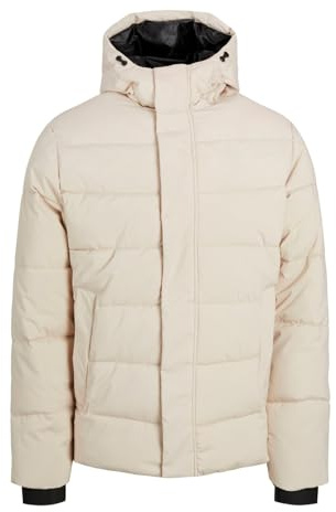 JACK & JONES Mens Clean Puffer Jacket Heavyweight Moonbeam XL