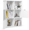KOMFOTTEU Libreria a 6 Cubi con 3 Ante, Armadietto Libreria con Chiusura Magnetica, Mobiletto Armadietto Scaffale, 60 x 29 x 90 cm (Bianco)