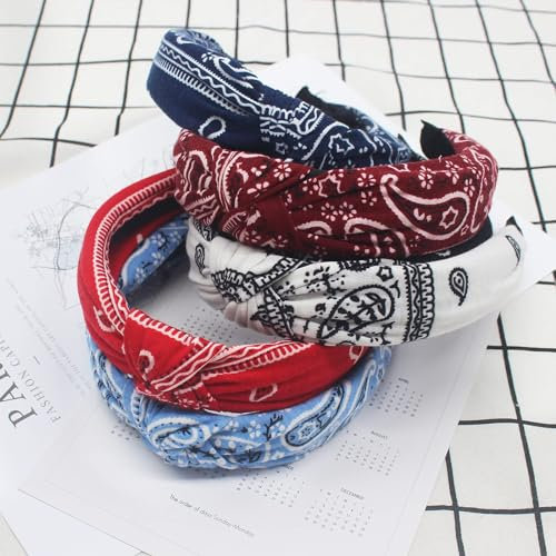 6 diademas para el pelo para mujer, vintage, cinta para el pelo, banda elástica para el pelo, banda ancha con dientes, tejido trenzado, turbante de punto, juego de diademas para mujeres y niñas