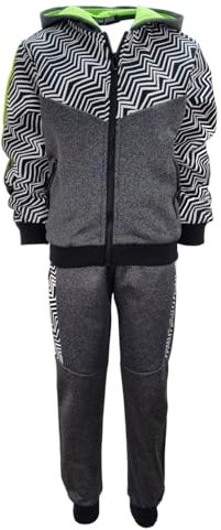 Fashion Boy Jogginganzug Freizeitanzug Jungen gefüttert in Dunkelgrau, Gr. 110/116, JF868.6