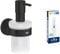 GROHE Start - Glas mit Halter- Set (Material: Glas/Metall, inkl. QuickGlue A1: Klebeset für einen Klebepunkt, verdeckte Befestigung), matt schwarz, 411952430