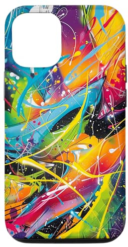 Graffiti-Stil Swirl Multicolor Splashes Abstrakt Hülle für iPhone 12/12 Pro