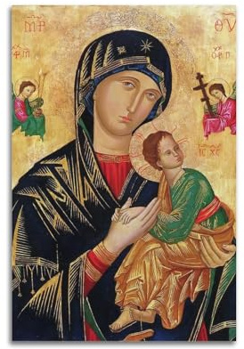 FYRNQ Poster mit Jungfrau Maria, Jesus, Heilige Maria, unsere Dame, Retro, ästhetisch, Raumdekoration, Gemälde, Leinwand, Dekoration für Zuhause und Büro, 30 x 45 cm, ungerahmter Stil