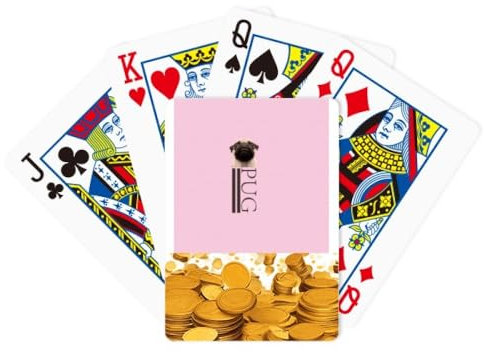 no/no Mops Kinn Tier Art Deco Mode Gold Spielkarte Klassisches Spiel