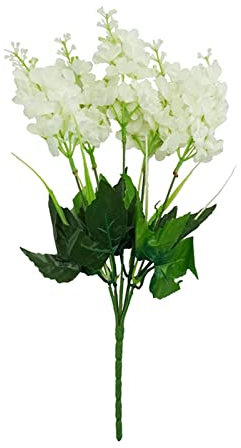Blumen Wand Kunstblumen Fenster Wisteria Hyazint gefälschte Masse für Vasenhäuserdekoration innen im freien Garden Hotel Party Sukkulenten (White, One Size)