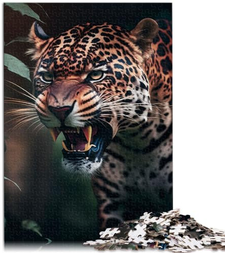Puzzles für Erwachsene 1000, Jaguar, geeignet für Erwachsene, Holzpuzzle, Heimdekorationspuzzle, Größe: 50 x 75 cm