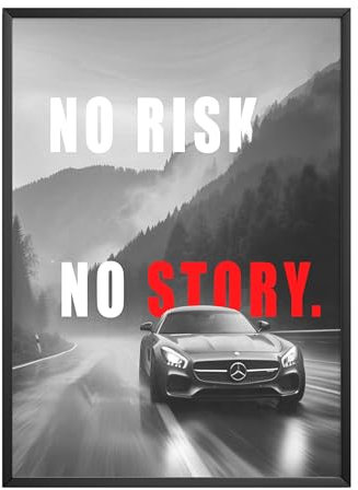 MJ-GRAPHICS® Motivationsbild Mercedes-Benz für Büro A4 - AMG GT Autos Jungen, Auto-Luxus, Affirmationen-Poster ohne Rahmen