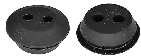 cyclingcolors 2x Passe cloison universel pour durite passage Ø5mm en caoutchouc noir Gaine Câble Tuyau Flexible Tondeuse Tracteur Débroussailleuse Bouchon Carburant, Ø20mm 2 trous