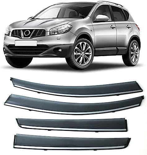 CJSjiasu Auto Autofenster Windabweiser für Nissan Qashqai J10 2008-2015, Autofenster Regenschutz Regenabweise Integrierte Deflektoren Seitenscheiben vorn und hinten