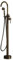 Rubinetto per Vasca Freestanding Ottone Vintage con Doccetta Miscelatore a Pavimento Bimodale Girevole 360°,bronzo