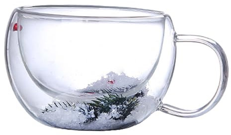 FYJL Mug Personnalisé Tasse en Verre à Double paroi de 300 ML, Tasse à café au Lait résistante à la Chaleur, Tasse à thé Expresso, Cadeau de Vacances Tasse Personnalisable