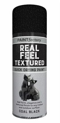 PNJB Real Feel Textured Quick Drying Spray, Paint Aerosol, Coal Black, Indoor &Outdoor, All-purpose Spray, Use on Metal, Plastic &Wood,400ml (1PCS)