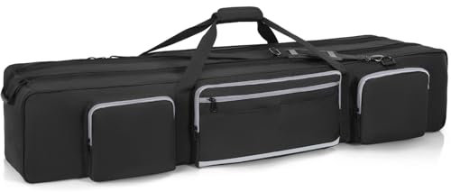 IBVIVIC 52“ Stativtasche Tragbare Stativtasche mit Fach 132x25x25cm Kann in der Hand oder über der Schulter getragen Werden, geeignet für eine Vielzahl von Fotoszenen Schwarz