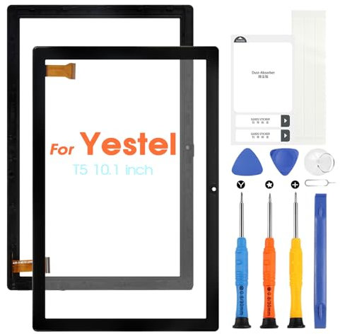 ARSSLY Touchscreen für Yestel T5 Digitazer für Yestel T 5 10,1 Zoll Touchscreen Display Glas mit Reparatur-Set (Schwarz, kein LCD-Display)