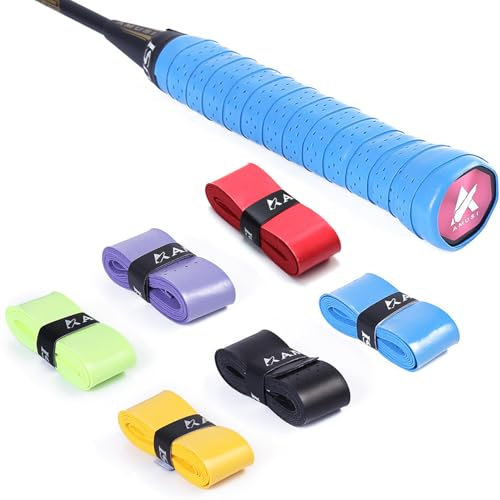 JOOTUEPO Nastro Grip per Racchetta, 6 Pezzi Grip per Racchette da Tennis e Badminton, Nastro Adesivo per Racchetta da Tennis, Grip Anti Scivolo per Racchette da Tennis Racchette da Badminton