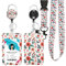 Ausweishülle mit Band, Id Badge Holder Breakaway Lanyard für, Einziehbare Badge Reel, Abnehmbare Namensschild Clips, Hals Lanyard Strap, Lehrer Büro Geschenke (Blumen)