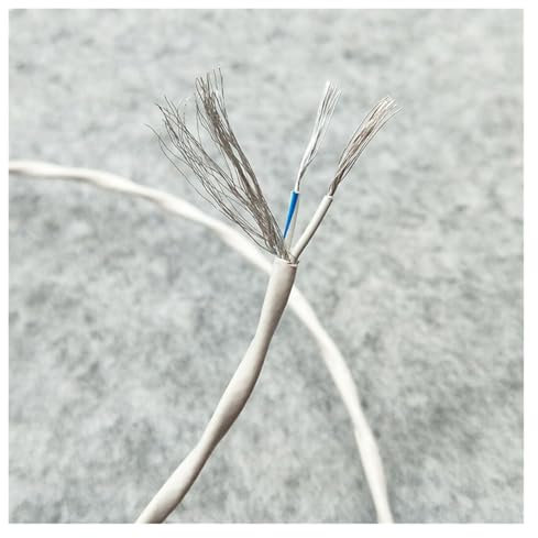 BADIKA UL (PVC) Draht und Kabel 2 m Telflon, 2-adrig, versilbert, mit Abschirmung, Fever-Audiosignalkabel, interner Draht, Loser Draht, 3 mm Außendurchmesser