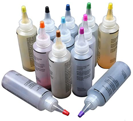 Pintura de tela Teñido, 12 piezas Accesorios permanentes Pinturas textiles Un paso Jacquard Colorido Tie Dye Kit tela no tóxica Graffiti